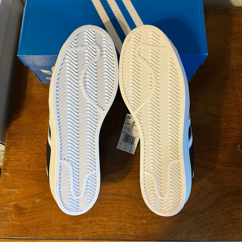 ADIDAS Originals Black, White, Bright Blue Superstar Shoes - Picture 8 of 11